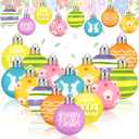 Syhood 24 Pcs Easter Tree Ornaments 2 Inch Easter Egg Decorations for Small Tree Bunny Rabbit Flower Hanging Ball Ornaments Spring Home Decor for Basket Stuffer Fillers Holiday Party Decor Supplies