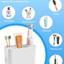 Toothbrush and Toothpaste Holders for Bathrooms Countertop - Detachable 5 Slots Kids Electric Toothbrush Holders Set Wall Mounted with Removable Dividers for Bathroom Decor and Accessories Organizer