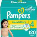 Pampers Baby Diapers - Swaddlers - Size 4, 120 Count, Ultra Absorbent Disposable Infant Diaper