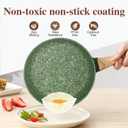 9.25" Green Nonstick Skillet with Lid, PFAS-Free Egg Pan