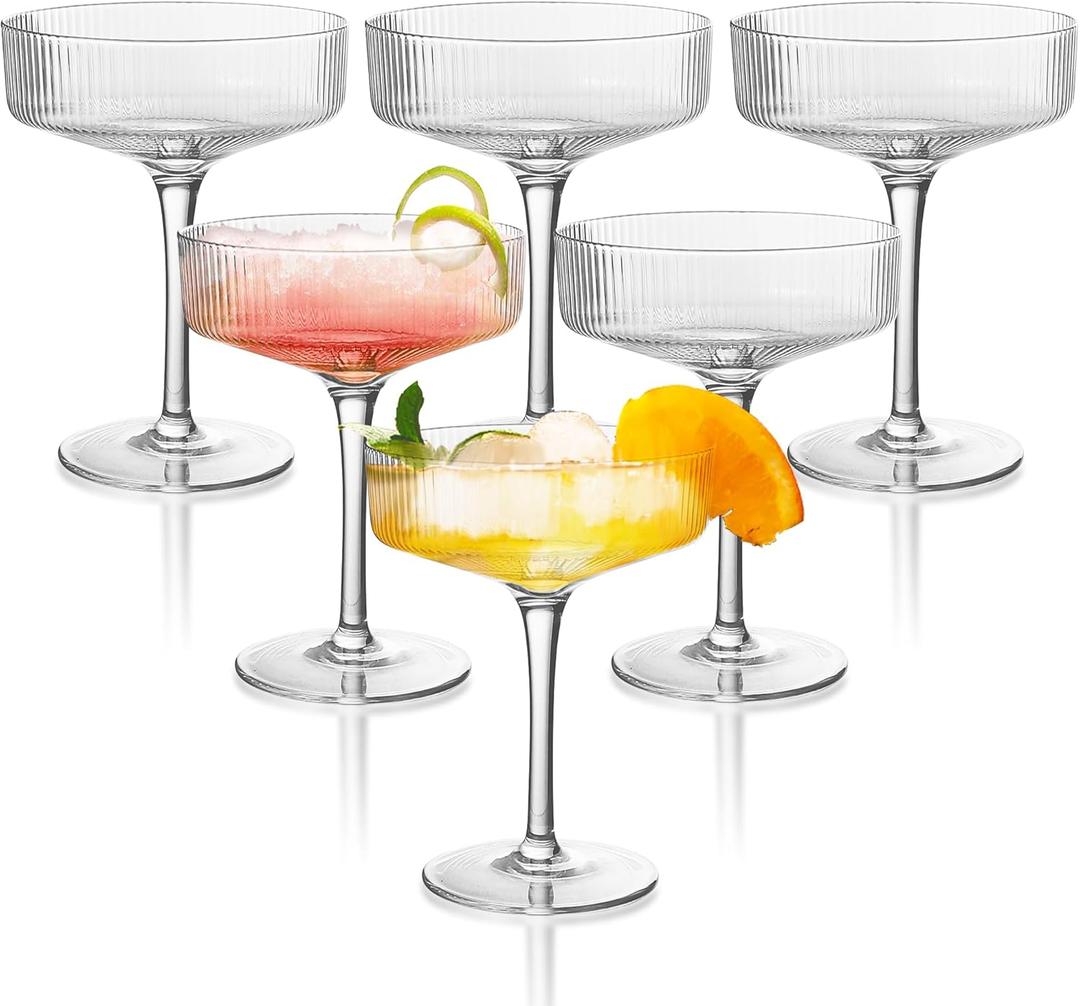 Montex 6 Pcs Coupe Glasses, 10 oz Classic Martini Glasses, Vintage Cocktail Galssware, Pefect for Cocktail, Champagne and Gift