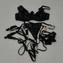 Lilosy Sexy Pu Leather Strappy Underwire Garter Belt Lingerie Set S