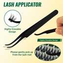 KEYYOULASH Lash Clusters Kit Volume 144pcs 8-18MIX Lash Extension Kit Thick Lash Clusters D curl with Bond and Seal,Remover,Applicators for DIY Thin Band Eyelash Clusters at Home (KY04 Kit)