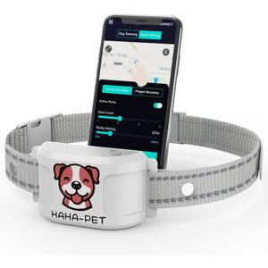 GPS Wireless Dog Fence & Training Collar  No Subscription, App Geo-Fence 3280ft, 60-164ft Bluetooth Training, 3 Correction Modes, Auto Sleep/Wake, Long Battery Life (White)