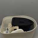 Portable toilet seat with armrests, with lid, with tissue holder, with seat function, robust, easy to clean, no power connection required, suitable for indoor and outdoor use (Blue)