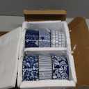 6 Oz Ceramic Ramekins, Creme Brulee Ramekin Oven Safe for Pudding, Creme Brulee, Dipping Sauce Bowls, Ramekins for Baking Souffle, Ice Cream,set of 6 (Vintage Blue)