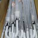 30 Pack Clear Umbrella Wedding, Auto Open Transparent Stick Umbrella with White J Hook Handle, Windproof Waterproof Large Canopy Umbrella for Bride Groom Photography Golf Outdoor Events
