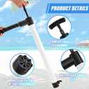 24" X 32" 2 Pcs Hand Bilge Pump with Hose, Portable Manual Water Pumps for Boats, Kayak, Canoe, Dinghy, Heavy Duty Hand Pump Siphon for Marine, Pool, Inflatable Trampoline (White and Black)