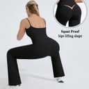 OMKAGI Workout Sets for Women Padded Tank Tops Matching Straight Leg Yoga Outfits (Black, XS)