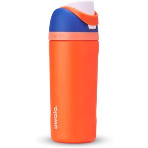 Kids FreeSip Insulated Stainless Steel Water Bottle with Straw for Sports, Travel, and School BPA-Free Sports Water Bottle, 16 oz, Blue Citrus (16 Ounces, Blue Citrus)