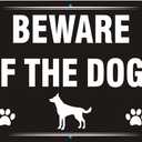 2 Pack of Beware of The Dogs Sign 8x12 Inches 12x12 Inches Rust-Free Aluminum Reflective UV Protected Pre-Drilled Holes Easy to Mount