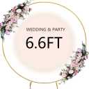 Linda's Memory 6.6 FT Round Backdrop Stand Fitting Balloon Arch Stand Frame Round Arch Stand for Parties Birthday Engagement Anniversary Bridal Shower Baby Shower Wedding Decor (Round 6.6 FT, Gold)
