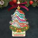 NewEleven Book Lovers Gifts - Cute Present, Book Lover Gifts for Women, Men, Reader - Book Ornaments for Christmas Tree from Friend, Family - Christmas Orrnament