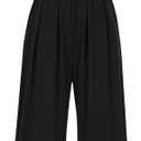 PRETTYGARDEN Summer Jumpsuits for Women Dressy 2025 Ribbed Cap Sleeve Wide Leg Pants Rompers Elegant Casual One Piece Outfits (XX-Large, Black)