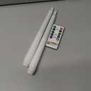 Homemory 2 Pcs Waxy Flameless Taper Candles with Remote, Led Flameless Candlesticks Classic Tall Candle, Flickering Battery Operated Taper Candles for Bedroom, Dining Room, White, 9.6 inches