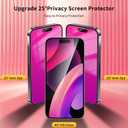 2 Pack Privacy Screen Protector for iPhone 17 Air Anti-Spy Tempered Glass Gradient Colorful 17Air Mirror Effect Full Coverage Anti-Bluelight Anti-Bubble Alignment Frame 6.5 Inch (Pink)
