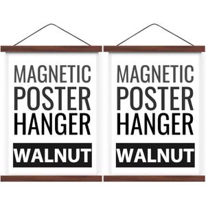 Magnetic Poster Hanger Frame for 20x30 20x28 20x20 Movie Music Posters Wall Art, Walnut Wood Picture Frames for Large Canvas Diamond Map Decor, Living Room Calendar Banner Tapestry Photo Hanging Stand 20"