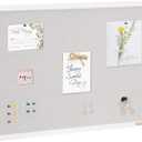 VEVOR 36"x24" White Cork Board with Linen Surface Stylish Wall-Mounted Bulletin Board for Home, School, Office Elegant & Functional Noticeboard