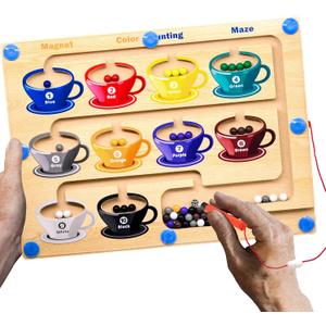 Alzheimers Products for Elderly, Dementia Activities for Seniors, Memory Care Magnetic Color & Number Matching Alzheimers Games for People with Parkinsons, Fidget Sensory Cognitive Gift Maze Board