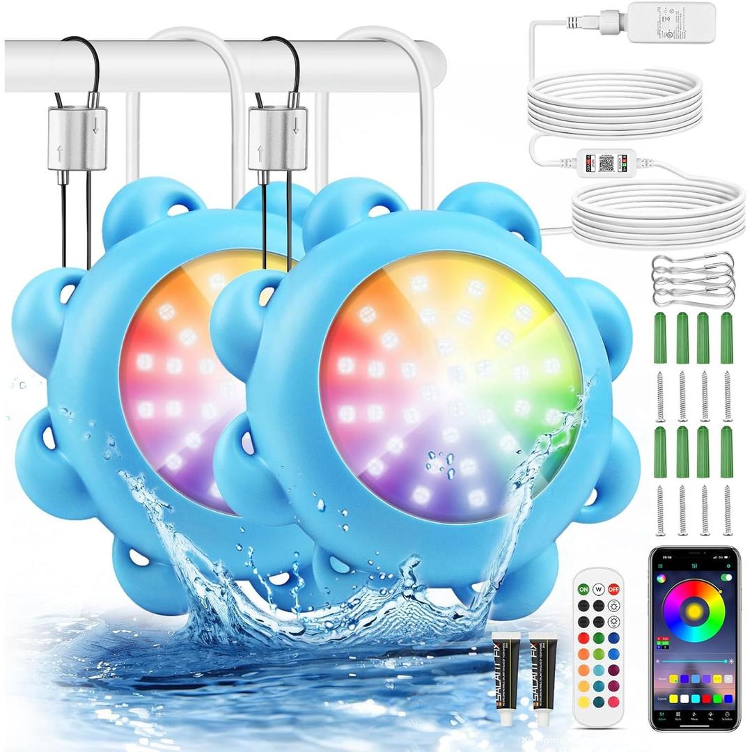 BYLIFITY LED Pool Lights, Color Changing Swimming Pool Light