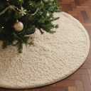 VioraWhite 36 Inch Brown Christmas Tree Skirt Farmhouse Rustic Neutral Christmas Tree Decorations Soft Fluffy Plush Faux Fur Sherpa Fabric Trees Skirt Rug for Home Winter Xmas Party Supplies