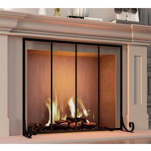 Fire Beauty Flat Panel Fireplace Screen Spark Guard Wrought Metal Gate Cover for Home, Decorative Mesh Fire Place Safety Fence,Baby Safe Spark Guard Protector, 35"L x 28"H