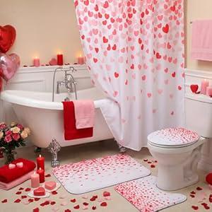 4 Pcs Boho Mid Century Shower Curtain for Bathroom Set, with Non Slip Rug Toilet Lid Cover Bath Mat and 12 Hooks, Abstract Arch Sun Pattern Bathroom Decorations