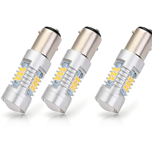 Antline Extremely Bright 1157 1157NA 2057 2357 7528 2357A BAY15D 21-SMD 2835 Chipsets 1260 Lumens LED Bulb Replacement Amber Yellow for Car Turn Signal Blinker Side Marker Lights Bulbs (Pack of 3)