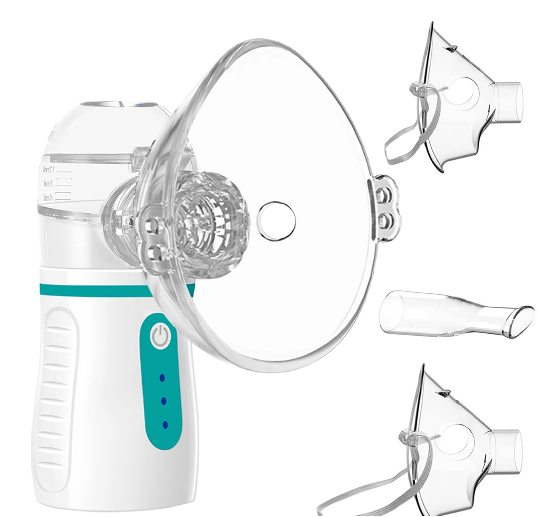 Portable USB Nebulizer for Pets, Includes 2 Masks for Dogs and Cats, Handheld Design, Silence Operation, High Mist Output, FCC & CE Certified