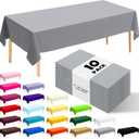 10 Pack Premium Disposable Plastic Tablecloth 54" X 108" Rectangle Table Cover for Birthdays Weddings Christmas Anniversary Buffet Table (Silver Grey)