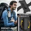 for Samsung Galaxy S25 Plus Case, with HD Tempered Glass Screen Protector, Heavy Duty Shockproof Drop Protective Rugged Tough Durable Phone Cover (with Belt Clip-Grey/Pink)