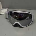 Ski Goggles Snowboard Goggles for Men Women Adults Youth,Over Glasses OTG/100% UV Protection/Anti-fog/Wide Vision (A01-white/Silver(vlt 13.8%))