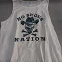 Mens Womens Vintage No Shoes No Nation Funny Sayings Tank, Medium, White