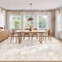 Area Rug 9x12 Vintage Rug: Large Washable Indoor Medallion Rugs Low Pile Distressed Floor Carpet Retro Accent Rug for Living Room Bedroom Kitchen Dining Table Home Office(Retro Beige, 9'x12')