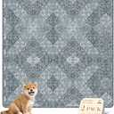 nunubaby Washable Pee Pads for Dogs, Stylish, Non-Slip and Leak-Proof Pee Pads. Reusable Potty Pads for Dogs for Crates and Floors.(Blue/Multi, 54" x54" ) (54x54 Inch (Pack of 2))