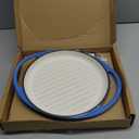 Bruntmor | Circular Cast Iron Grill Pan - Versatile for Stovetop, Oven, and Table - Durable and Stylish Design - Cast Iron Cookware - Up to 500°F - 13.4 inch - Blue