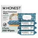 The Honest Company Hypoallergenic Multi-Use Baby Wipes for Sensitive Baby Skin, Balance Blues, 288 Count (72 Count (Pack of 4))