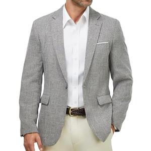 WULFUL Mens Casual Sport Coat Blazer Lightweight One Button Suit Jackets, XXL