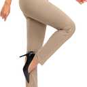 Rammus Womens High Waist Dress Pants with Pockets Business Casual Work Pants for Women Stretchy Skinny Slacks for Office (X-Large, New-khaki)