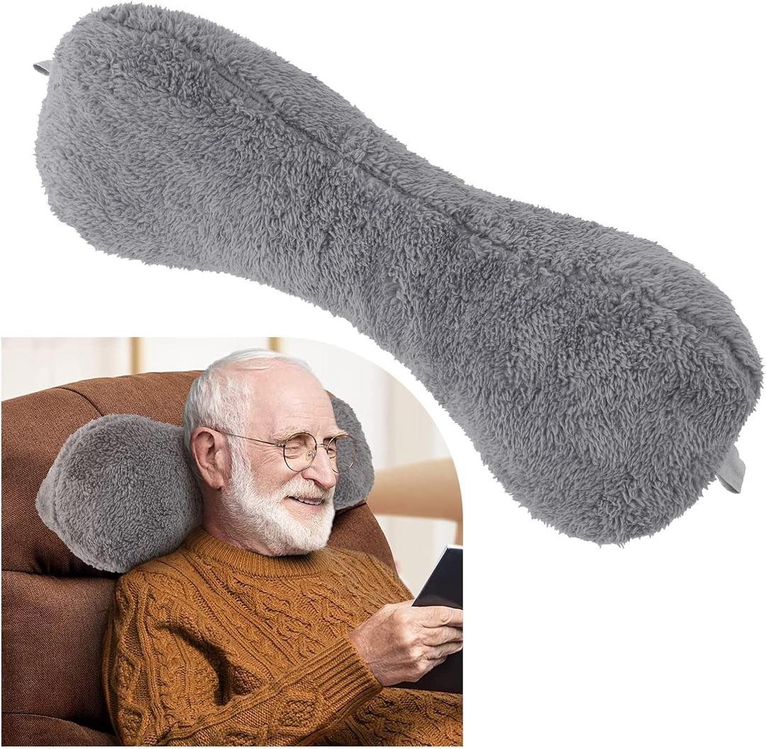 Recliner Headrest Pillow, Head Pillow for Sofa, Recliner Neck Pillow, Bone Couch Neck Pillow for Pain Relieve(Grey), Large