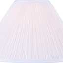 Aspen Creative 33018 Hardback Empire Spider Lamp Shade, Mushroom Pleated in Cotton White Faux Silk Fabric, 6" Top x 19" Bottom x 12" Slant Height