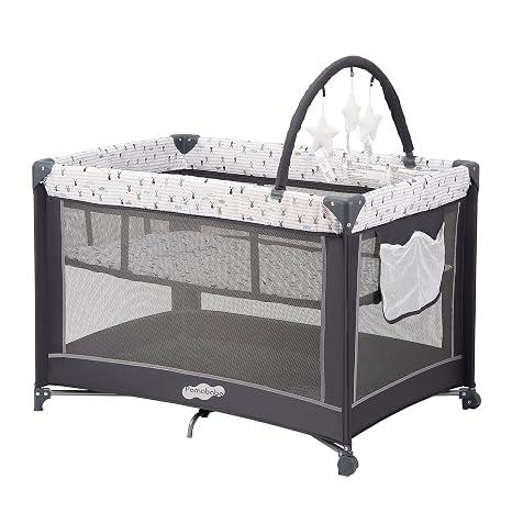 Pamo Babe Pack and Play with Bassinet, Portable Playard for Baby Foldable portable playard, lightweight crib with compact storage for travel & outdoor use, Manufacturing date: 03-26-2026