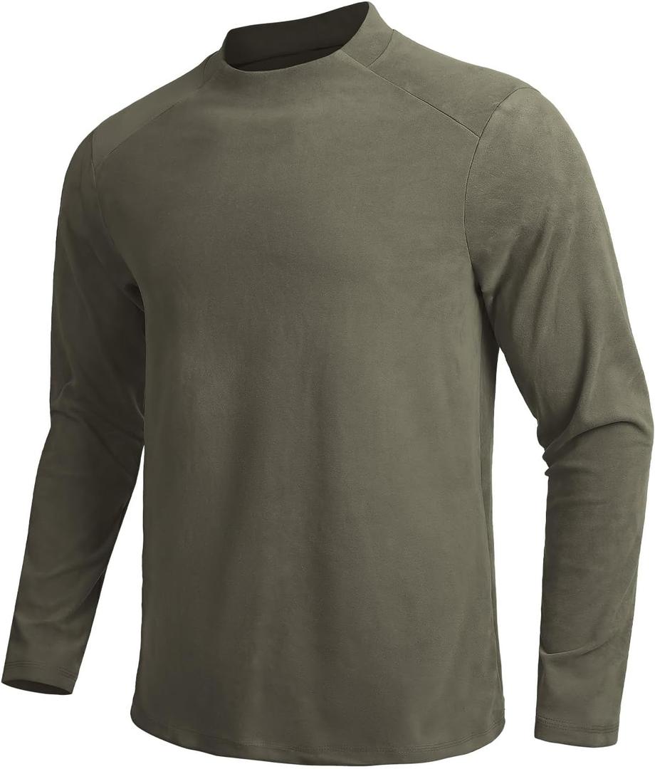 Men's Crewneck Pullover Soft Long Sleeve Thermal Shirts Running Gym Workout Winter Warm Sweatshirt (Black, M)