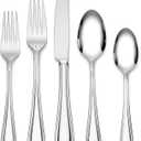 Lenox Ashbridge 80-Piece Flatware Set, 12.55, Metallic