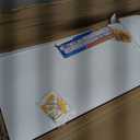 39.3" × 15.7" Wall Mount Folding Table, Fold Down Desk with Heavy Duty Metal Brackets, Supports 120 Lbs and Provide Station for Kitchen, Office, Car Garage, Utility Room, Small Space, White