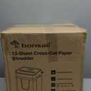 Bonsaii 12 Sheet Paper Shredder for Home Office, Heavy Duty Cross Cut Shredder with 5.5 Gal Pullout Bin, Home Shredder for CDs/Credit Card/Document/Mail, P-4 Security Level