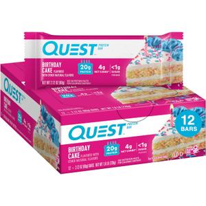 Quest Protein Bar - Birthday Cake (12 Bars), BBD 2/6/26