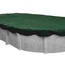 Pool Mate 12 x 24 ft Classic Green Winter Oval Pool Cover for Above Ground Pools, 4 ft Overlap (16 x 28 ft Cover Size), Solid 8 x 8 Scrim, 2.36 oz/ yd2,Style: 321224-4-PM