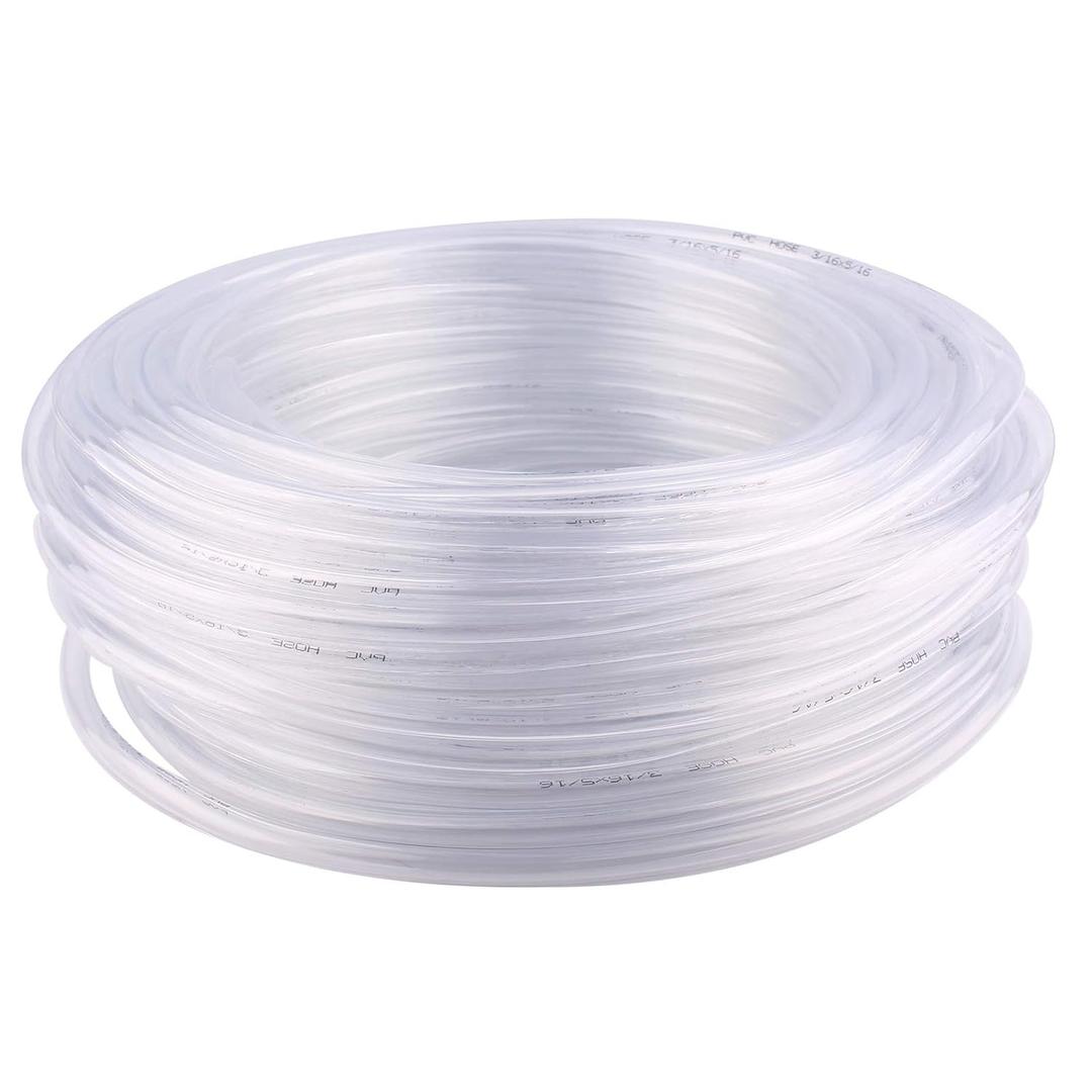 Clear Vinyl Tubing - 3/16" ID 5/16" OD PVC Tube Food Grade Flexible Plastic Pipe Hose for Homebrewing, Siphon Pump 30.5 Meters(100ft) Length