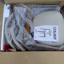 COLAMY Wooden Dining Chairs Set of 2, Modern Fabric Upholstered Kitchen Side Chairs, Farmhouse Dining Room Chair with Foot Pegs, Beige